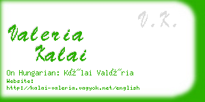 valeria kalai business card